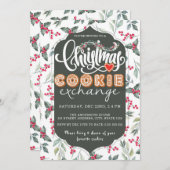 Weihnachts-Cookie Exchange Party Wasserfarbe Grün Einladung (Vorne/Hinten)