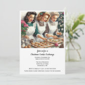 Weihnachts-Cookie Exchange Retro Ladys Einladung (Stehend Vorderseite)