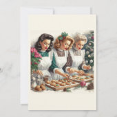 Weihnachts-Cookie Exchange Retro Ladys Einladung (Rückseite)