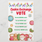 Weihnachts-Cookie-Exchange-Stimmkarten Flyer (Vorne)