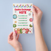 Weihnachts-Cookie-Exchange-Stimmkarten Flyer (Handgriff)