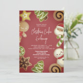 Weihnachts-Cookie Exchange Weihnachtsfest-Party Einladung (Stehend Vorderseite)