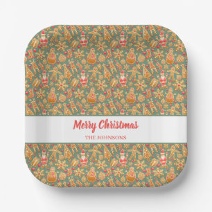 Weihnachts-Cookie-Feiertag Pappteller