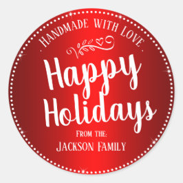 Weihnachts-Cookie Geschenk Eigener Familienname Runder Aufkleber