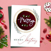 Weihnachts-Cookie-Karte Elegantes Goldenes Grün