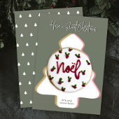 Weihnachts-Cookie-Karte Moderner Pine Green Xmas T