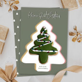Weihnachts-Cookie-Karte Moderner Pine Green Xmas T