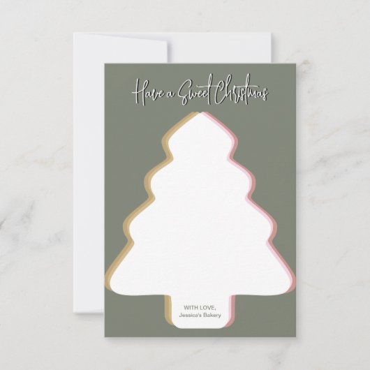 Weihnachts-Cookie-Karte Moderner Pine Green Xmas T (Vorderseite)