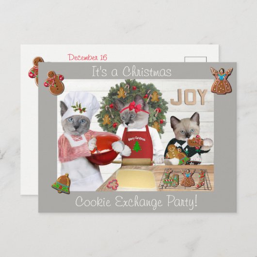 Weihnachts-Cookie Kitten Cookie Exchange Postkarte (Vorne/Hinten)