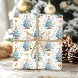 Weihnachts-Cookie Lebkuchen Mann Blue Junge Geburt Geschenkpapier Set