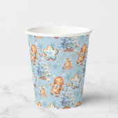 Weihnachts-Cookie Lebkuchen Mann Blue Junge Geburt Pappbecher (Vorderseite)