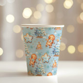 Weihnachts-Cookie Lebkuchen Mann Blue Junge Geburt Pappbecher