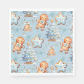 Weihnachts-Cookie Lebkuchen Mann Blue Junge Geburt Serviette (Vorderseite)