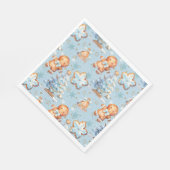 Weihnachts-Cookie Lebkuchen Mann Blue Junge Geburt Serviette (Ecke)