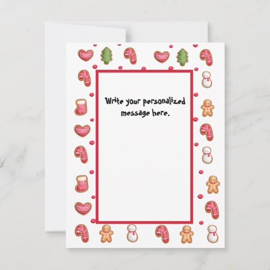 Weihnachts-Cookie Personalisierte Flachkarte (Rückseite)