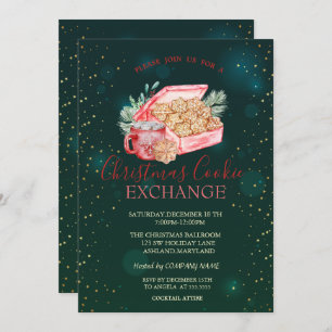 Weihnachts-Cookie Sterne Grünen Weihnachten Einladung
