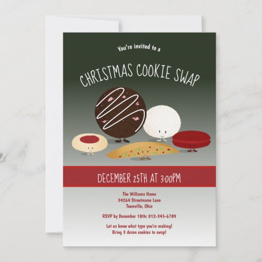 Weihnachts-Cookie Swap Party Einladung (Vorderseite)