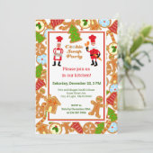 Weihnachts-Cookie-Swap-Party mit Regeln Einladung (Stehend Vorderseite)