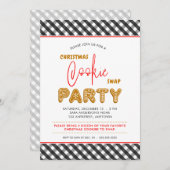 Weihnachts-Cookie Swap Party Weihnachten Kariert Einladung (Vorne/Hinten)