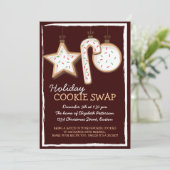Weihnachts-Cookie-Swap-Urlaub Einladung (Stehend Vorderseite)