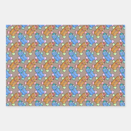 Weihnachts-Cookie Wrapping Paper-Set Geschenkpapier Set (Vorderseite)