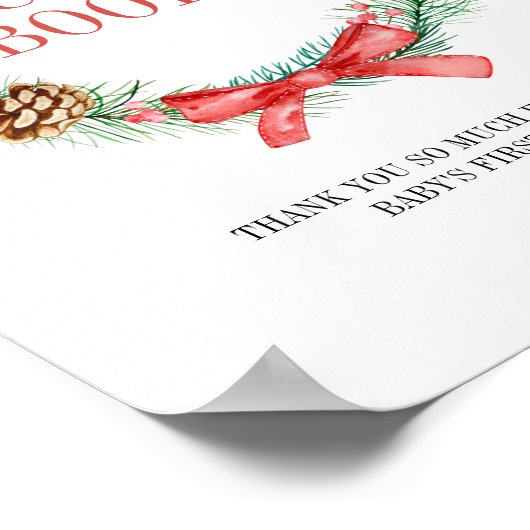 Weihnachts-Cookie Wreath Baby Shower Guest Books Poster (Ecke)