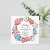 Weihnachts-Cookie Wreath Holiday Cookie Exchange Einladung (Stehend Vorderseite)