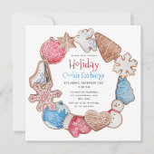 Weihnachts-Cookie Wreath Holiday Cookie Exchange Einladung (Vorderseite)