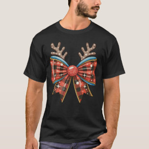 Weihnachts-Coquette-Schleife Roter Buffalo-Karo Re T-Shirt