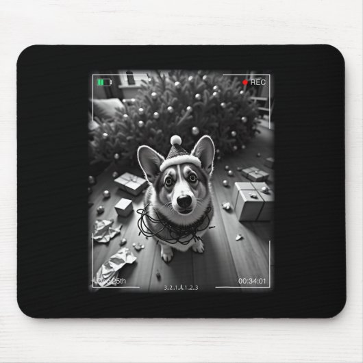 Weihnachts-Corgi auf Kamera erwischt Mousepad (Vorne)