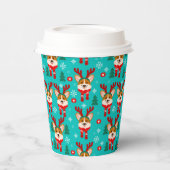 Weihnachts Corgi Dog Papier Tasse Pappbecher (Links)