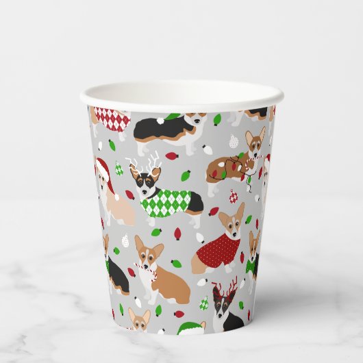 Weihnachts Corgi Hogs Paper Cups Pappbecher (Rückseite)