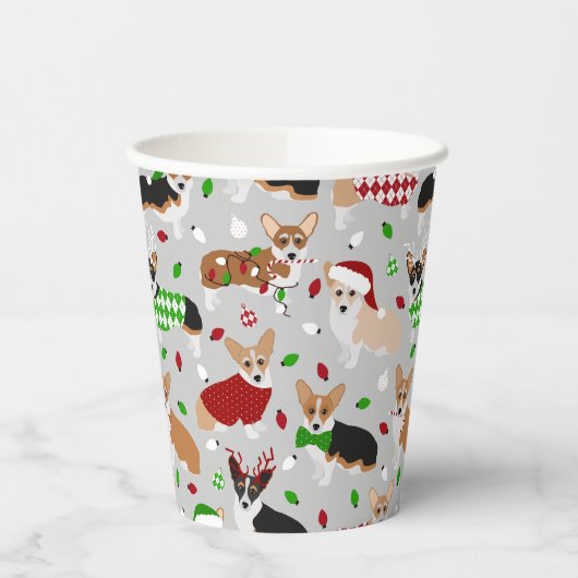 Weihnachts Corgi Hogs Paper Cups Pappbecher (Links)