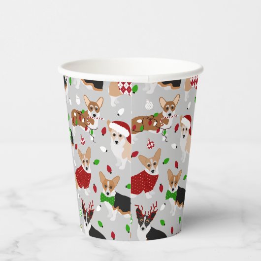 Weihnachts Corgi Hogs Paper Cups Pappbecher (Rechts)