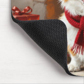 Weihnachts-Corgi-Hund am Kamin Mousepad (Ecke)