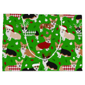 Weihnachts Corgi Hunde Große Geschenktasche Geschenktüte (Rückseite)