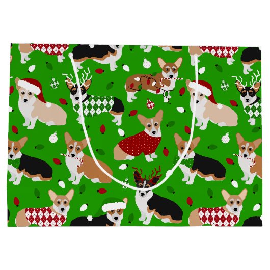 Weihnachts Corgi Hunde Große Geschenktasche Große Geschenktüte (Rückseite)