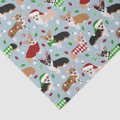 Weihnachts-Corgi-Hunde-Tissue Seidenpapier (Ausschnitt)