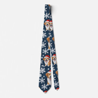 Weihnachts-Corgi-Hunde und Schneeflocken-Feiertags Krawatte