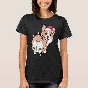 Weihnachts-Corgi-Licht-Hintern Lustiger Corgi-Lieb T-Shirt