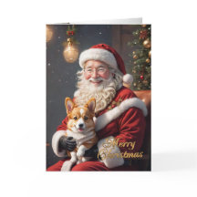 Weihnachts-Corgi mit dem Weihnachtsmann