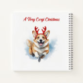 Weihnachts-Corgi mit Rentier-Antlers springen Notizblock (Rückseite)