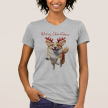 Weihnachts-Corgi mit Rentier-Antlers