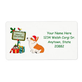 Weihnachts-Corgi mit Zeichen