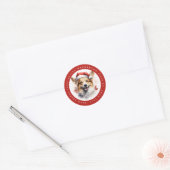Weihnachts Corgi Round Stickers (Umschlag)