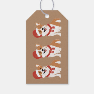 Weihnachts-Corgi-Santa-Hut - Reiches Karamellbraun Geschenkanhänger
