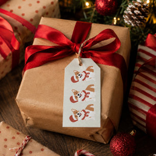 Weihnachts-Corgi-Santa-Hut-Weiche-Eukalyptus-Nebel Geschenkanhänger