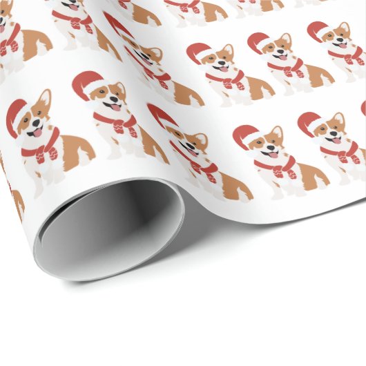 Weihnachts-Corgi-Wrapping-Papier Geschenkpapier (Rolleneckpunkt)