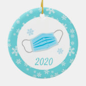 Weihnachts Coronavirus Maske Covid 2020 Keramik Ornament (Hinten)