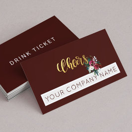 Weihnachts-Corporate Party Dark Red Drink Ticket